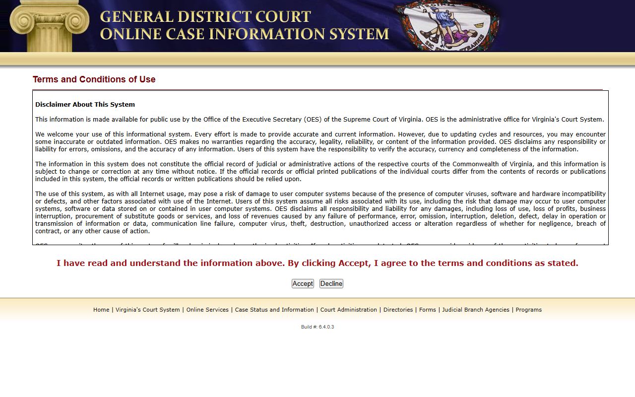 Virginia General District Court search for Prince William County court records after arrest